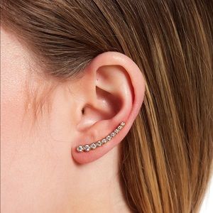 ADORNIA 14K Gold Swarovski Crystal Ear Climber